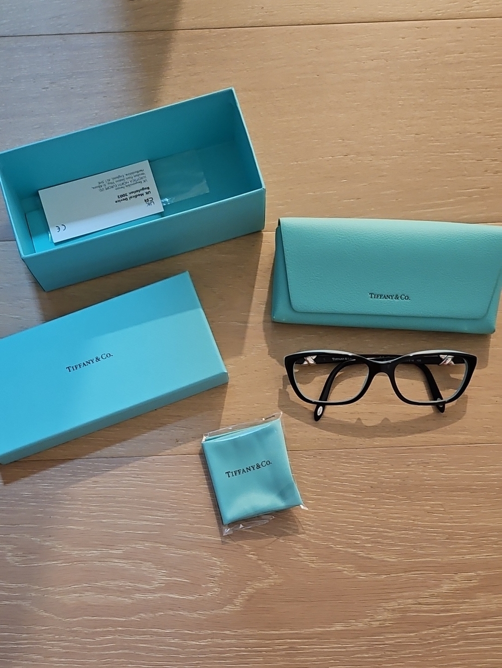 Tiffany & Co. Black Cat-Eye Glasses with Signature Tiffany Blue Case - Picture 3 of 9